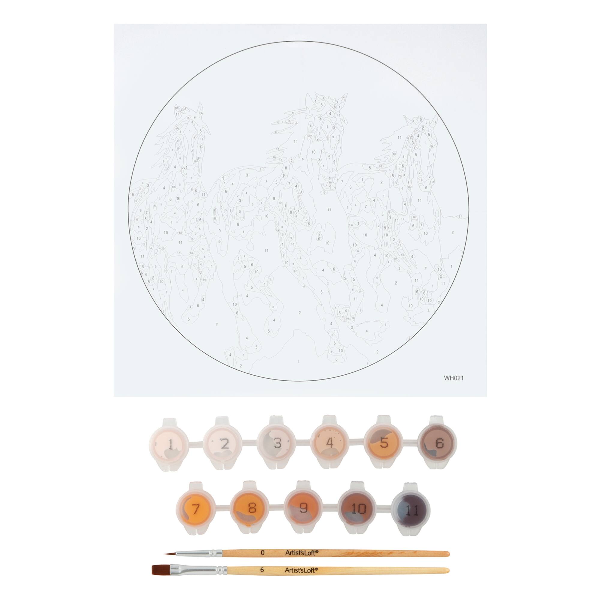 Horses Paint-by-Number Plywood Surface Kit by Artist's Loft®
